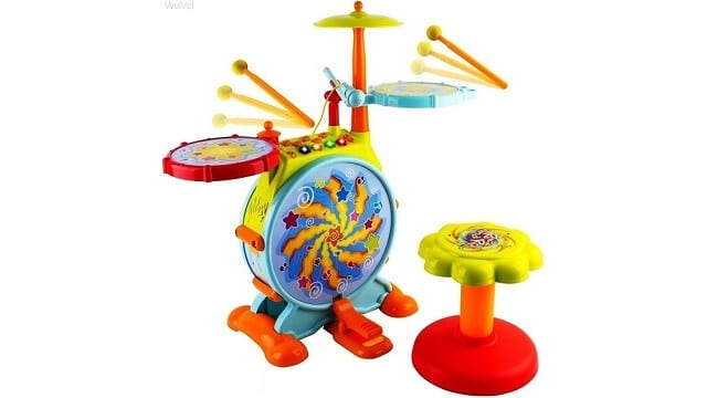 WolVol Electric Big Toy Drum Set